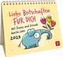 Liebe Botschaften für dich 2027. Illustration eines blauen Elefanten mit Blumen. GROH Logo.