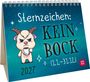 "Sternzeichen: KEIN BOCK (1.1.-31.12.) 2027." Illustration einer genervten Ziege mit Kaffeetasse.