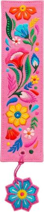 Buchverliebt Lesezeichen bestickt "Blumenliebe rosé", Div.