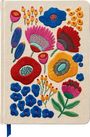 Bunte Blumengrüße Notizbuch, bestickt, A5, 120 Blätter, beige, Div.