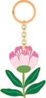 Bunte Blumengrüße Emaille-Schlüsselanhänger rosa, Div.