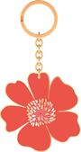 Bunte Blumengrüße Emaille-Schlüsselanhänger rot, Div.