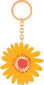Bunte Blumengrüße Emaille-Schlüsselanhänger gelb, Div.