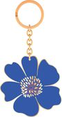 Bunte Blumengrüße Emaille-Schlüsselanhänger royalblau, Div.