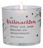 Butzon & Bercker Glaswindlicht Weihnachten Ø 6,5 cm - mundgeblasen mit farbig bedrucktem Pergamentumleger, Lieferung in grüner Geschenkverpackung mit weißem Teelicht, Div.