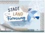 "STADT LAND Firmung" steht in großen Buchstaben. Darunter eine Taube mit Zweig. Der Hintergrund ist blau mit Punkten.