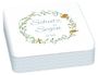 Irmgard Erath: Geschenkset zur Taufe mit bedruckter Metalldose, wattiertem Geschenkbuch, Porzellan-Relief mit Band & Glasfläschchen für Taufwasser, Div.