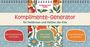 "Komplimente-Generator für Heldinnen und Helden der Kita. Dein pädagogisches Fachwissen beim Toben im Bällebadd sorgt international für Aufsehen." Bunte Blumenmuster und blaues Hintergrunddesign.