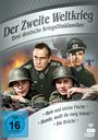 "Der Zweite Weltkrieg: Drei deutsche Kriegsfilmklassiker. Haie und kleine Fische, Hunde, wollt ihr ewig leben?, Die Brücke." 

Drei Soldaten, darunter zwei mit Helmen, in einem Kriegsszenario. FSK-Logo ab 16.