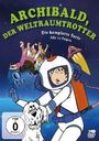 "ARCHIBALD, DER WELTRAUMTROTTER. Die komplette Serie Alle 13 Folgen." Illustration mit Astronaut und Hund im Weltraum.