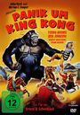 Ein Comic-Gorilla hält einen Mann, Cowboys auf Pferden um ihn herum. Texte: "Panik um King Kong", Cast, FSK 12.