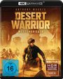 Text: "Anthony Mackie", "Desert Warrior", "Wüstenkrieger", "FSK 16", "4K Ultra HD", "HDR". Mann in Wüste mit Elefanten und Kriegern.