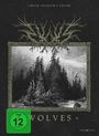 LIMITED COLLECTOR'S EDITION, FSK ab 12 freigegeben, WOLVES. Illustration: verschneiter Wald mit Fluss und Ästen.