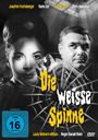„Die weiße Spinne“, Namen von Schauspielern, Spinnennetz mit Frau und Mann. FSK-16-Freigabe.
