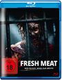 "FRESH MEAT. Wer klickt, wird zur Beute! FSK ab 18." Ein bedrohlich aussehendes Gesicht hinter Gittern.