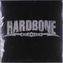 Text "HARDBONE" oben in großen Buchstaben, darunter "NO FRILLS"; beides in einem schlichten typografischen Logo-Stil.