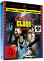 "Kult-Klassiker Uncut", "Cutting Class". Bild: Junge mit blutendem Gesicht, Frau in schwarzem Top, Messer, VHS-Kassetten.