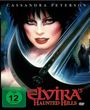 "Cassandra Peterson, Elvira's Haunted Hills, FSK 12. Illustration mit einer Frau mit dunklem Haar und dramatischem Make-up."