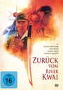 FSK 16, "ZURÜCK VOM RIVER KWAI". Illustration mit Soldat, japanischer Flagge, Katana, Explosion und marschierenden Soldaten.