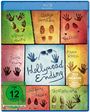 Texte: "Hollywood Ending", Woody Allen, Debra Messing, George Hamilton, Téa Leoni, Mark Rydell, Tiffani Thiessen, Treat Williams. Verschiedene bunte Hand- und Fußabdrücke. FSK 12.