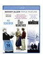 "Woody Allen Triple Feature: Der Schläfer, Der Stadtneurotiker, Manhattan. FSK 16. Illustration mit Filmszenen."