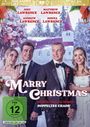 "Marry Christmas", darüber Namen, darunter "Doppeltes Ja-Wort – doppeltes Chaos!", FSK 12 Logo links unten. Vier Leute in Hochzeitskleidung vor einer verschneiten Kirche.