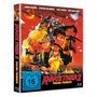 "Karate Tiger 2: Raging Thunder". FSK ab 16, Blu-ray. Illustrative Kampfszene mit Soldaten und orange-rotem Hintergrund.