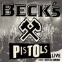 Text: "BECK'S PISTOLS LIVE 2025. BERLIN. SO36". Band vor Publikum, zwei gekreuzte Äxte als Logo.