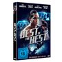 "Best of the Best", Namen von Eric Roberts, James Earl Jones, Sally Kirkland, Christopher Penn. Kämpfender Mann mit Hand.
