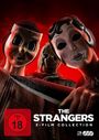 Text: "THE STRANGERS 3-Film Collection". Drei maskierte Figuren mit düsteren Masken, eine davon hält ein Messer.