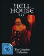 „Hell House LLC. FSK ab 16 freigegeben. The Complete Collection.” Illustration: Gruseliges Clownbild mit einem Haus.