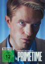 Text: "Vorab-Cover", "FSK ab 12 freigegeben", "Robert Pattinson", "PRIMETIME". Ein Mann mit ernstem Blick und blauem Hintergrund.