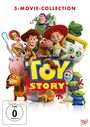 Text: "5-Movie-Collection", "Toy Story", "FSK ab 0 freigegeben". Figuren aus Toy Story lächeln und stehen dicht zusammen.