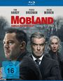 Text: "MOBLAND", "FAMILIE BIS AUFS BLUT", "STAFFEL EINS", FSK 16. Drei ernste Personen in dunkler Kleidung.