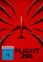 Text: "Vorab-Cover", "FSK ab 16 freigegeben", "FLIGHT 298". Illustration: Ein rotes Flugzeug umgeben von klauenartigen Formen.
