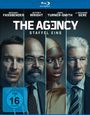 "The Agency: Staffel Eins", Blu-ray Hülle mit vier ernsten Personen. Text: Michael Fassbender, Jeffrey Wright, Jodie Turner-Smith, Richard Gere.