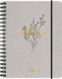 : BRUNNEN Schülerkalender (2025/2026) "Botanical", 2 Seiten = 1 Woche, A6, 208 Seiten, Naturkarton-Umschlag, grau, Buch