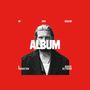 „My Own Shadow“, „Album“, „A Production“, „Marcel Dettmann“. Schwarz-weißes Porträt einer Person vor rotem Hintergrund.