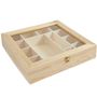 : Sortierbox aus Holz mit Sichtfenster, mit 13 Fächern, 27,1 x 27,6 x 5,5 cm, Div.