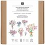 Stick & Stitch Packung, Blumenstäuße XL // 7 Stk., 7 Designs // Wasserlösliche Stickvorlage, Stickgarn, Sticknadel und Anleitung, Div.