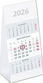 : 3-Monats-Aufstellkalender 2026 - 10,5x14,5 cm - 3 Monate auf 1 Seite - mit Kopftafel und Datumsschieber - Mehrmonatskalender - 980-0000, KAL