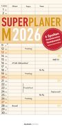 : Superplaner M 2026 4 Spalten - Familien-Timer 22x45 cm - Offset-Papier - mit Ferienterminen - Wand-Planer - Familienkalender - Alpha Edition, KAL