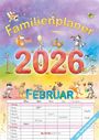 : Familienplaner Cartoon 2026 - Familienkalender A3 (29,7x42 cm) - mit 6 Spalten, Ferienterminen (DE/AT/CH) und viel Platz für Notizen - Wandkalender, KAL