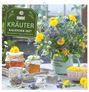 "DUMONT KRÄUTER KALENDER 2027 Mit nützlichen Tipps und Rezepten". Bunte Blumen und Kräuter in einem Krug arrangiert.