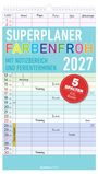 Superplaner Farbenfroh - 5 Spalten 2027, KAL