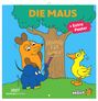 "Freunde für immer!" ist auf einen Baum geschrieben. Eine orange Maus, ein blauer Elefant und eine gelbe Ente sind darunter.