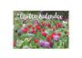 "Garten-Kalender", "2027", "DUMONT". Bunte Tulpenblumen in einem dichten Garten arrangiert.