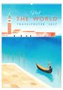 Text: "Visit THE WORLD TRAVELPOSTER 2027". Illustration: Eine venezianische Szene mit Gondel und historischen Gebäuden.