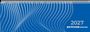 Text: "2027 ZETTLER kalender." Gestaltung: Weiße Punkte auf blauem Hintergrund in wellenartigem Muster. Spiralbindung oben.