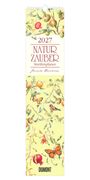 „2027 NATUR ZAUBER Streifenplaner“ steht in roten Buchstaben. Darunter botanische Illustrationen von Früchten und Vögeln.